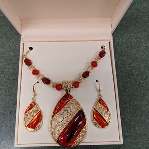 Kim Rogers earrings and necklace